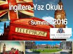 İNGİLTERE YAZ OKULU PROGRAMI 